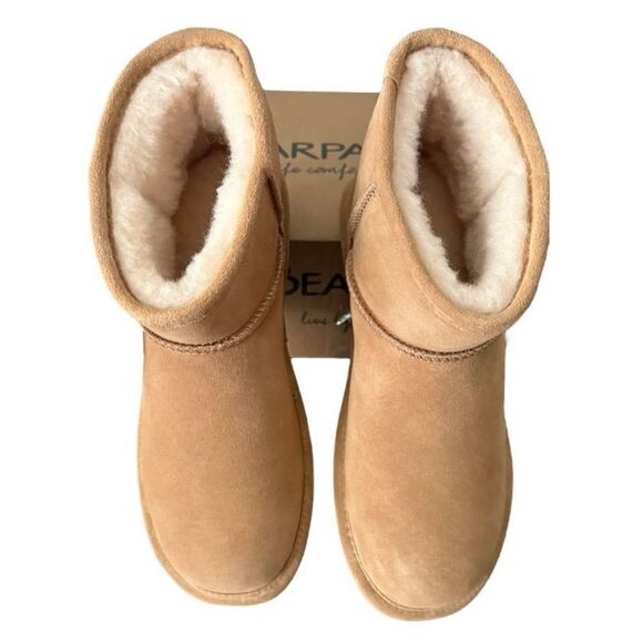 Bearpaw Tan Suede Ankle Boots Alyssa Iced Coffee Ankle Boots Suede Upper Size 11 - Picture 6 of 15